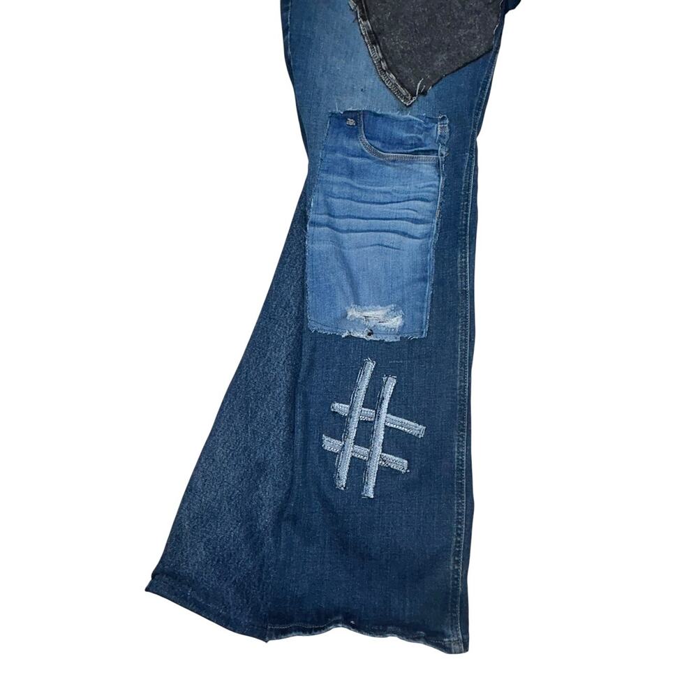 Silver Jeans Co Women’s 18W/L35 Upcycled Patchwork Flare Jeans Boho Y2K OOAK - Picture 4 of 16